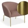 LEVEL Solace Lounge Chair - Plush Pink - Brushed Matt Gold Legs