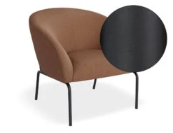 LEVEL Solace Lounge Chair - Terracotta Rust - Matt Black Legs