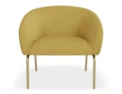 LEVEL Solace Lounge Chair - Tuscan Yellow - Brushed Matt Gold Legs -Level Furniture Outlet Store Solace Yellow Brass FRONT2 646e73e0 b79b 498f 9273 791369847521