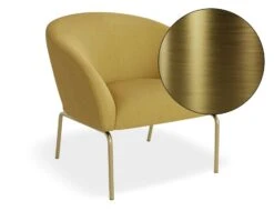 LEVEL Solace Lounge Chair - Tuscan Yellow - Brushed Matt Gold Legs