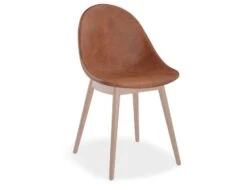 LEVEL Pebble Chair Tan Upholstered Vintage Seat - Pyramid Fixed Base - Black -Level Furniture Outlet Store TanPU WoodBase MAIN a10a0623 2995 41f9 9a84 b18c6a875bba