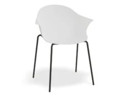LEVEL Pebble Armchair White With Shell Seat - 4 Post Base With White Legs 13 LEVEL Pebble Armchair White With Shell Seat - 4 Post Base With White Legs -Level Furniture Outlet Store WhiteSeat 4PostBaseBlack MAIN