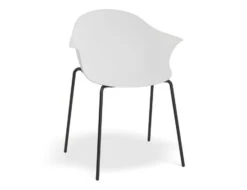 LEVEL Pebble Armchair White With Shell Seat - Pyramid Fixed Base With Castors -Level Furniture Outlet Store WhiteSeat 4PostBaseBlack MAIN 7c233c73 c32e 4107 a49b bf07bb76a626