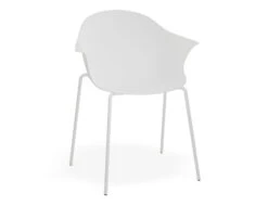 LEVEL Pebble Armchair White With Shell Seat - 4 Post Base With White Legs