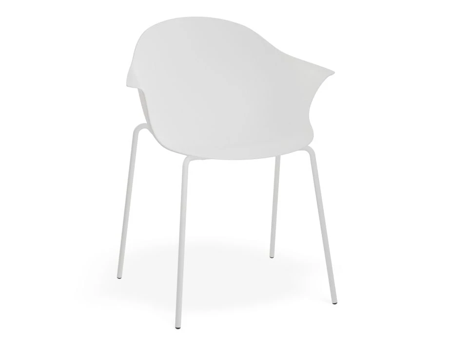 LEVEL Pebble Armchair White With Shell Seat - Natural Beechwood Base 2 LEVEL Pebble Armchair White With Shell Seat - Natural Beechwood Base - Image 2