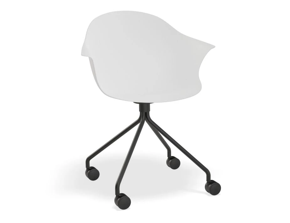 LEVEL Pebble Armchair White With Shell Seat - 4 Post Base With White Legs 9 LEVEL Pebble Armchair White With Shell Seat - 4 Post Base With White Legs - Image 9