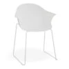 LEVEL Pebble Armchair White With Shell Seat - Sled Base With White Legs