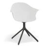 LEVEL Pebble Armchair White With Shell Seat - Swivel Base