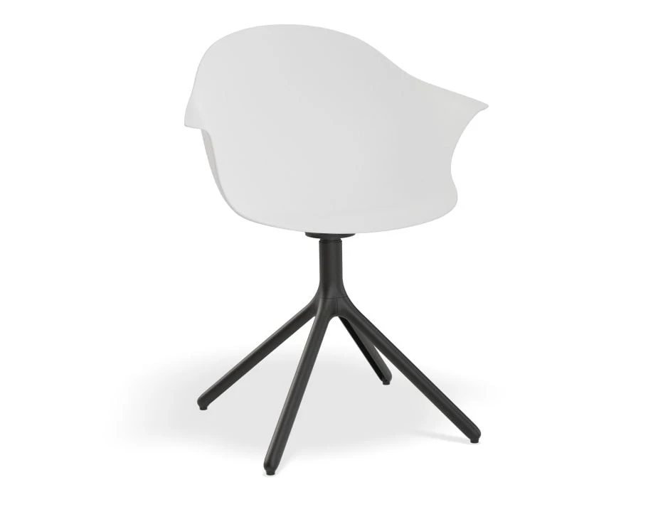 LEVEL Pebble Armchair White With Shell Seat - Swivel Base 1 LEVEL Pebble Armchair White With Shell Seat - Swivel Base
