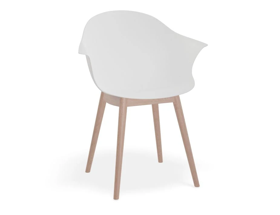 LEVEL Pebble Armchair White With Shell Seat - 4 Post Base With White Legs 2 LEVEL Pebble Armchair White With Shell Seat - 4 Post Base With White Legs - Image 2