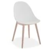 LEVEL Pebble Chair White With Shell Seat - Natural Beechwood Base