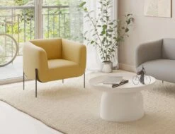 LEVEL Belle Lounge Chair - Tuscan Yellow - Matt Black Legs -Level Furniture Outlet Store Yellow Belles Website2