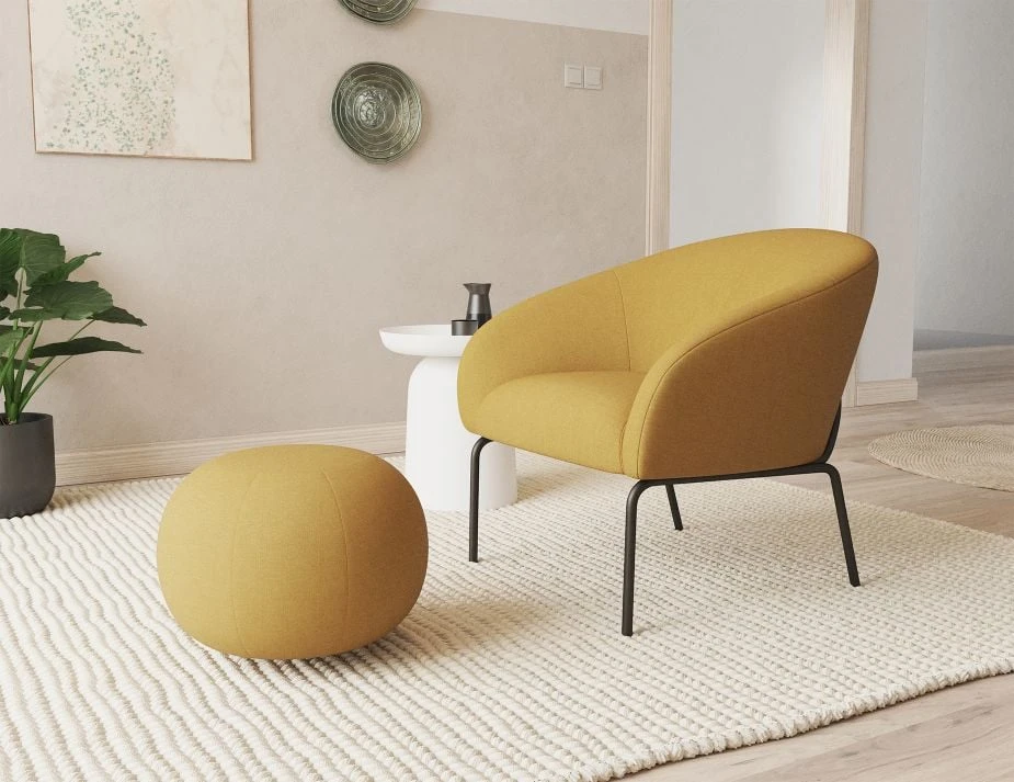 LEVEL Solace Lounge Chair - Tuscan Yellow - Brushed Matt Bronze Legs 2 LEVEL Solace Lounge Chair - Tuscan Yellow - Brushed Matt Bronze Legs - Image 2