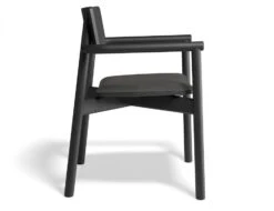 LEVEL Andi Armchair - Black Ash With Pad - With Vintage Black Vegan Leather Cushion -Level Furniture Outlet Store andi armchair pad black charcoalfabric side