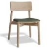 LEVEL Andi Chair - Natural With Pad - Vintage Green Vegan Leather Seat Pad