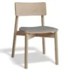 LEVEL Andi Chair - Natural With Pad - Light Grey Fabric Seat Pad