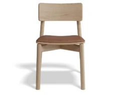 LEVEL Andi Chair - Natural With Pad - Vintage Black Vegan Leather Seat Pad 17 LEVEL Andi Chair - Natural With Pad - Vintage Black Vegan Leather Seat Pad -Level Furniture Outlet Store andi chair pad ash tanpu front