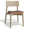 LEVEL Andi Chair - Natural With Pad - Vintage Tan Vegan Leather Seat Pad
