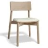 LEVEL Andi Chair - Natural With Pad - White Vegan Leather Seat Pad