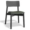 LEVEL Andi Chair - Black Ash With Pad - Vintage Green Vegan Leather Seat Pad