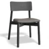 LEVEL Andi Chair - Black Ash With Pad - Vintage Grey Vegan Leather Seat Pad