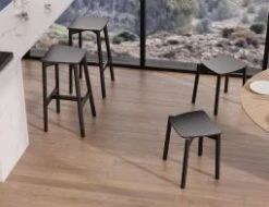 LEVEL Andi Stool - Black - Backless -Level Furniture Outlet Store andi range backless black modern 62bd6530 8ed1 4ecb 9da0 cca19a1786d1