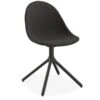 LEVEL Pebble Anthracite Fabric Upholstered Chair - Swivel Base - Black