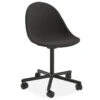 LEVEL Pebble Anthracite Fabric Upholstered Chair - Swivel Base W Castors - Black
