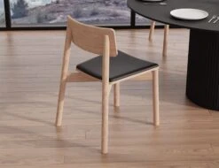 LEVEL Andi Chair - Natural With Pad - White Vegan Leather Seat Pad -Level Furniture Outlet Store back andi chair natural cushion 053bf9a2 0ef1 4b9f a55d 7f2d54a5c527