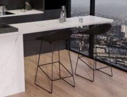 LEVEL Pop Stool With Black Frame And Upholstered Vintage Black Seat -Level Furniture Outlet Store back quarter black leather e89afdb2 08c7 4350 962f 2bd730863b6a