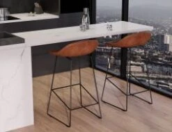 LEVEL Pop Stool With Black Frame And Upholstered Vintage Tan Seat 30 LEVEL Pop Stool With Black Frame And Upholstered Vintage Tan Seat -Level Furniture Outlet Store back quarter brown leather a5bd7b96 384c 4227 a97c 051420a57d82