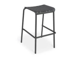 LEVEL Roku Outdoor Backless Bar Stool In Matt Charcoal