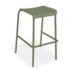 LEVEL Roku Outdoor Backless Bar Stool In Matt Eucalyptus Green