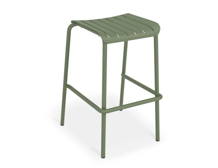 LEVEL Roku Outdoor Backless Bar Stool In Matt Eucalyptus Green 1 LEVEL Roku Outdoor Backless Bar Stool In Matt Eucalyptus Green