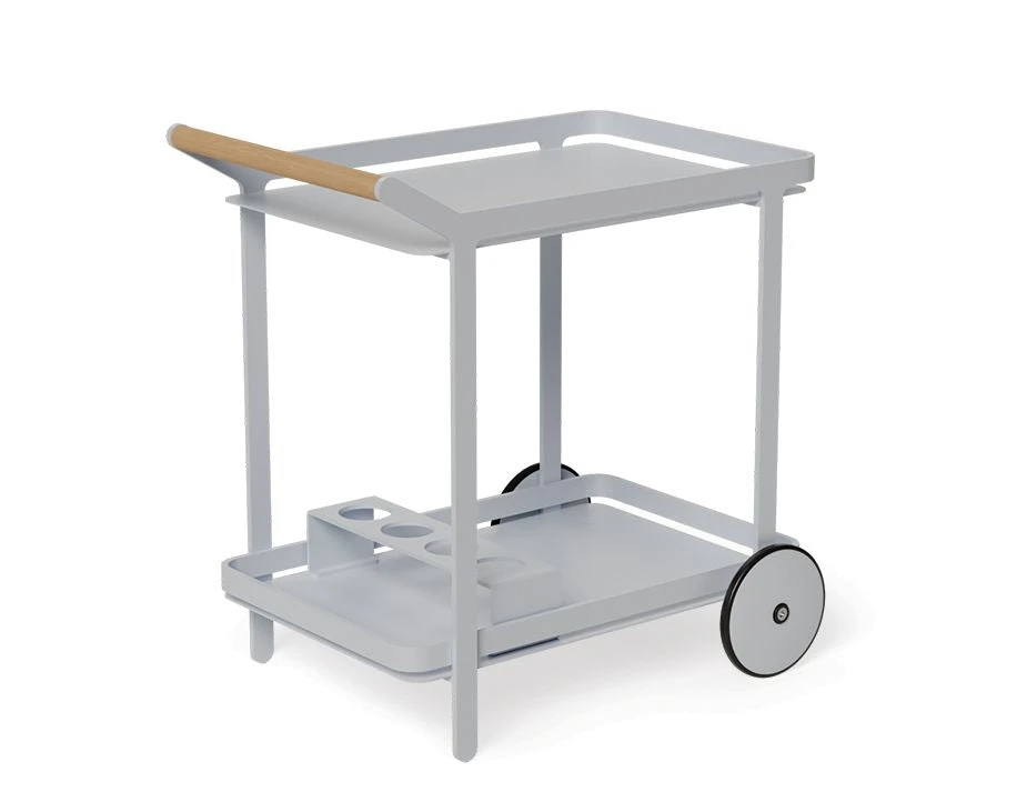 LEVEL Imola Outdoor Bar Cart - Matt Silver Grey 11 LEVEL Imola Outdoor Bar Cart - Matt Silver Grey - Image 11