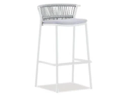 LEVEL Minori Stool - White - Light Grey Cushion