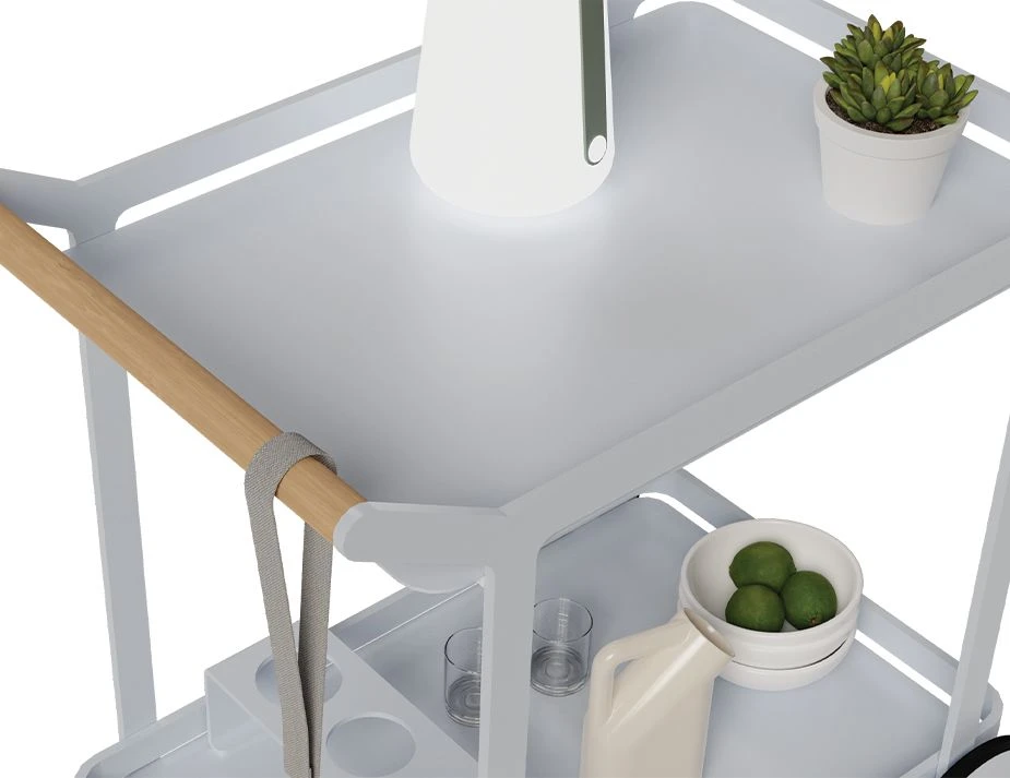 LEVEL Imola Outdoor Bar Cart - Matt Silver Grey 10 LEVEL Imola Outdoor Bar Cart - Matt Silver Grey - Image 10