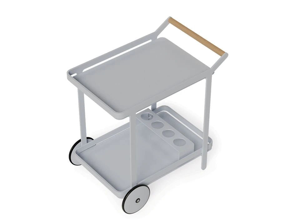 LEVEL Imola Outdoor Bar Cart - Matt Silver Grey 12 LEVEL Imola Outdoor Bar Cart - Matt Silver Grey - Image 12
