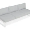 LEVEL Fino Outdoor 3 Seater Sun Lounge In Matt White Frame / Light Grey Fabric