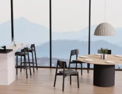 LEVEL Andi Chair - Black Ash With Pad - Charcoal Fabric Seat Pad -Level Furniture Outlet Store big shot all black cushion 3f6eb095 7441 445e add7 cae51f640188