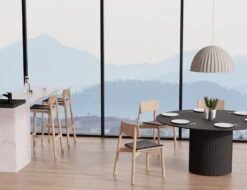 LEVEL Andi Chair - Natural With Pad - Light Grey Fabric Seat Pad -Level Furniture Outlet Store big shot natural cushion 4d7c47d4 1c07 40b3 8881 71ec169e80ba