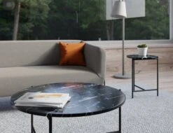 LEVEL Nexus Marble Coffee Table - Black Marquina -Level Furniture Outlet Store black close