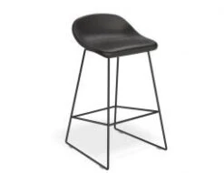 LEVEL Pop Stool With Black Frame And Upholstered Vintage Black Seat -Level Furniture Outlet Store black leather 660 98786d99 239c 44d3 83ed ae0677cd1583
