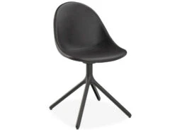 LEVEL Pebble Chair Black Upholstered Vintage Seat - Sled Base - Black -Level Furniture Outlet Store black leather swivel pebble MAIN