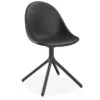 LEVEL Pebble Chair Black Upholstered Vintage Seat - Swivel Base - Black