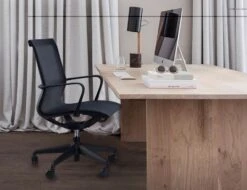 LEVEL Lunar Low Back Office Chair - Black Frame - Black Mesh -Level Furniture Outlet Store black lunar