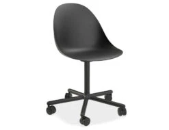 LEVEL Pebble Chair Black With Shell Seat - 4 Post Stackable -Level Furniture Outlet Store black swivel castor pebble MAIN f33d7508 a335 436d 8930 a6ce65c0644d