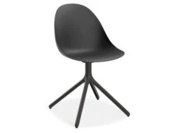 LEVEL Pebble Chair Black With Shell Seat - 4 Post Stackable -Level Furniture Outlet Store black swivel pebble MAIN