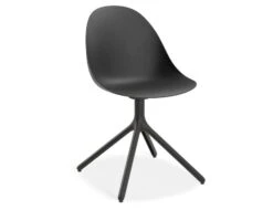 LEVEL Pebble Chair Black With Shell Seat - Swivel Base