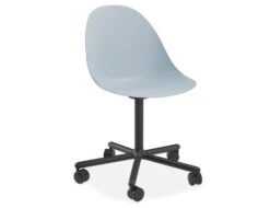 LEVEL Pebble Chair Pale Blue With Shell Seat - 4 Post Stackable - Black -Level Furniture Outlet Store blue swivel castor pebble MAIN c6a133e6 a2d9 4d04 90a2 2634a7fcfc6d